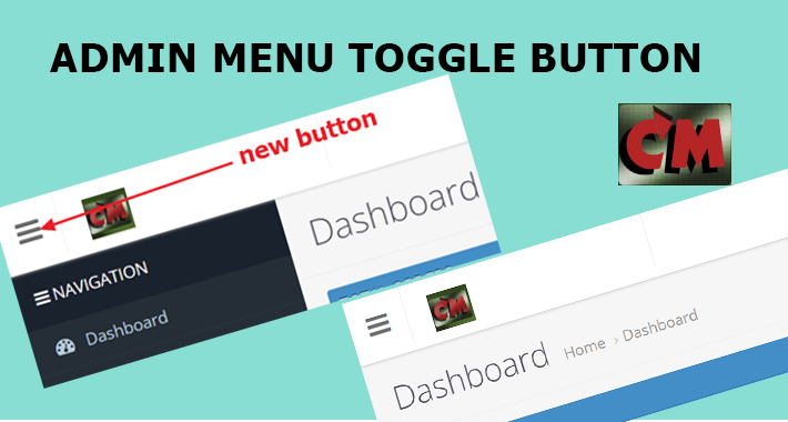 Admin menu toggle button