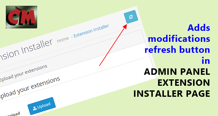 Admin modifications refresh button in installer page