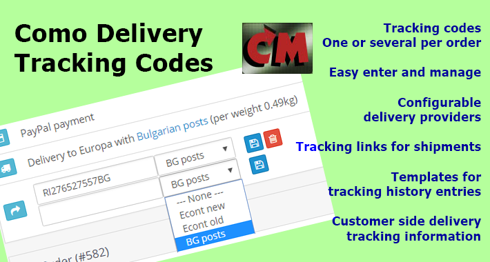 Delivery Tracking Codes