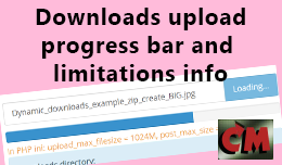 Downloads upload progress bar and limitations info