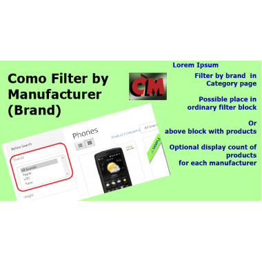 Como Filter by manufacturer (brand) in category