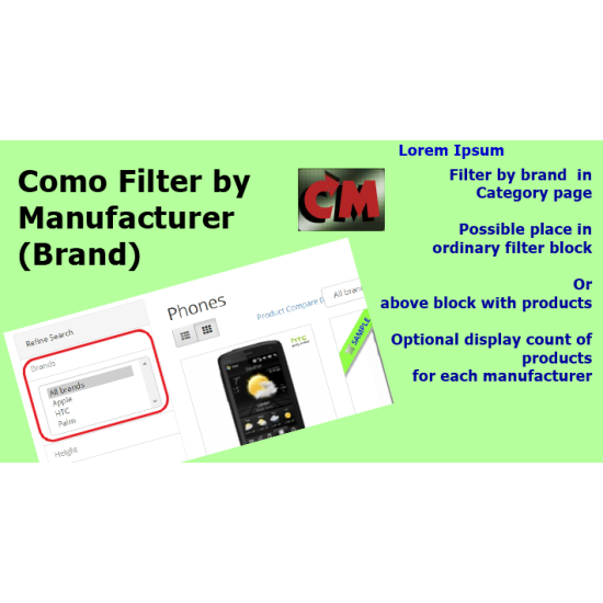 Como Filter by manufacturer (brand) in category