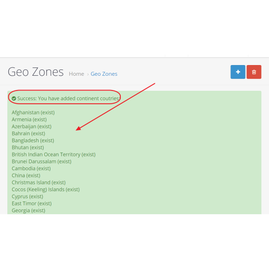 Como Geo Zones - Add country by countinent