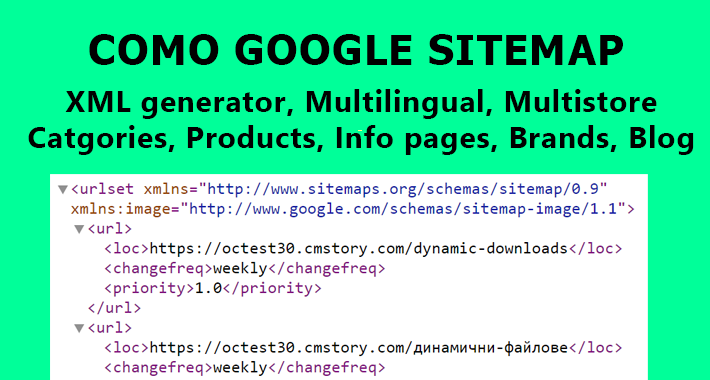 Como Google Sitemap XML generator with settings