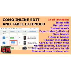 Como Inline edit and Table extended