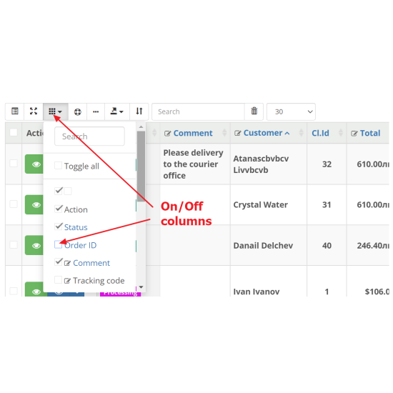 Como Inline edit and Table extended