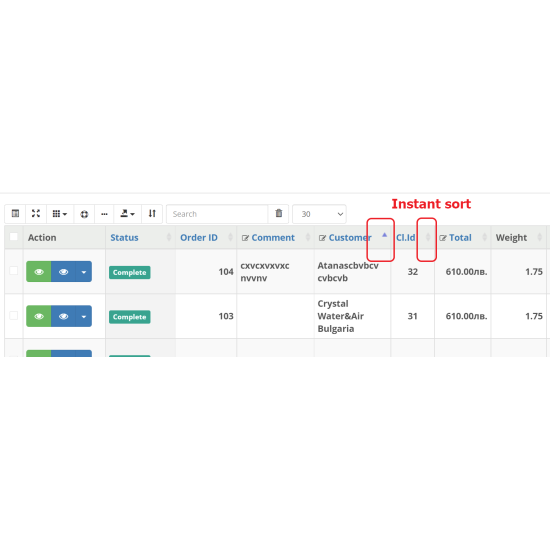 Como Inline edit and Table extended