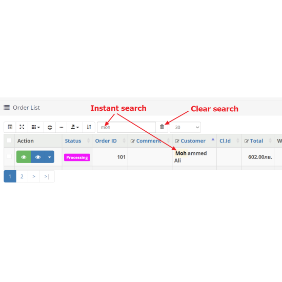 Como Inline edit and Table extended