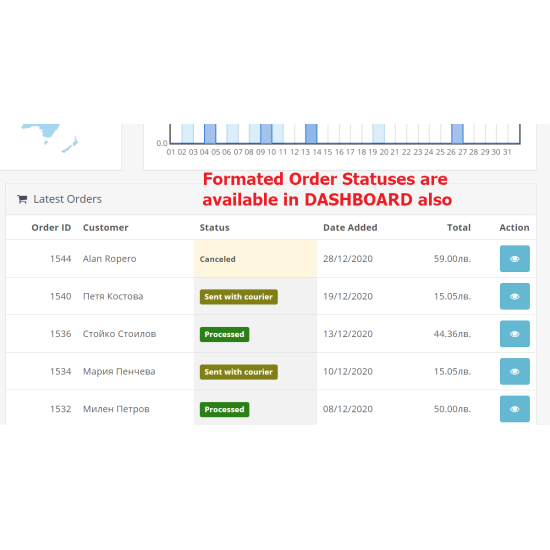 Como Order Status Plus - Colored, Quick edit, Quick order view