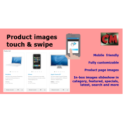 Product images touch and swipe