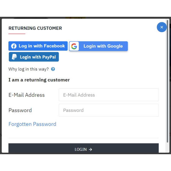 Como Social Login - Facebook, PayPal, Google, with Geolocation