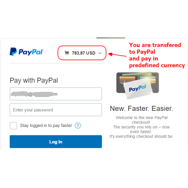 PayPal payment Standard & Express in local currency