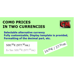 Como Prices in two currencies